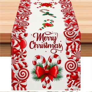 Merry Christmas Candy canes Themed 13x72 Table Runner  Dining, Kitchen holiday